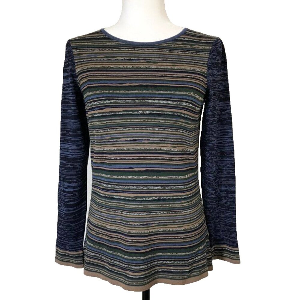BROOKS BROTHERS Long Sleeve Nylon Sweater Womens Size XS Striped Made in Italy